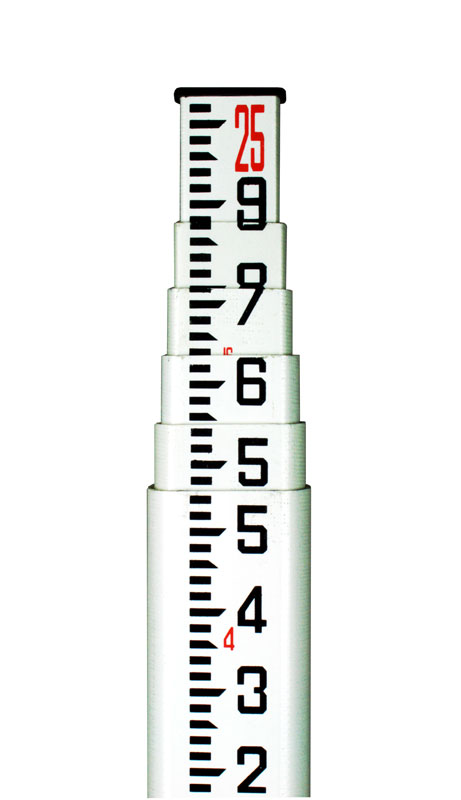 Dutch Hill Fiberglass Leveling Rod 25ft Feet Tenths/100ths Scale - Click Image to Close