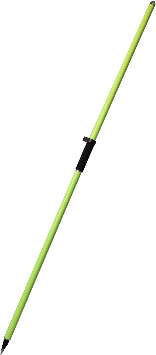 GPS Rover Rod, 5/8-11, 2m, 2 Section, Aluminum, Lime Yellow