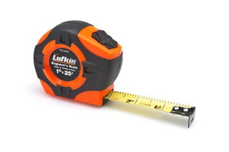 Lufkin PHV1425DN 1" x 25' Orange Ft/In Engineer's Power Tape - Click Image to Close