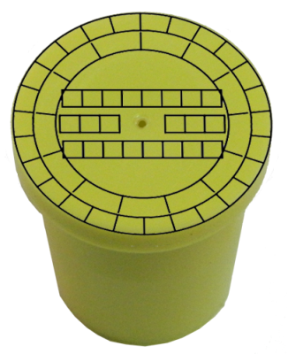Laser Printed 1/2" Plastic Rebar Cap Black Stamping