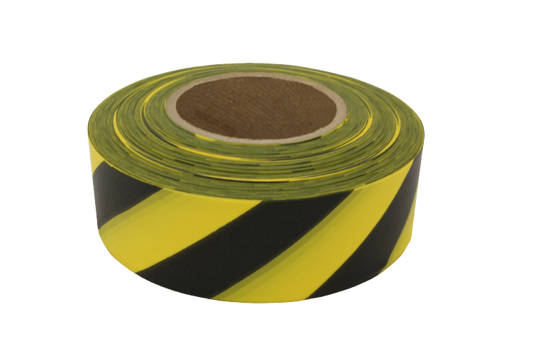 PRESCO Yellow and Black Stripe Roll Flagging (Dozen) - Click Image to Close