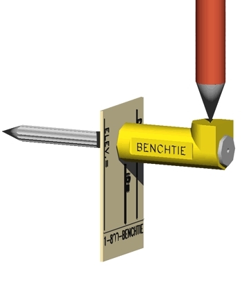 BenchTie Vertical Surface Control Point Yellow 20 Pack