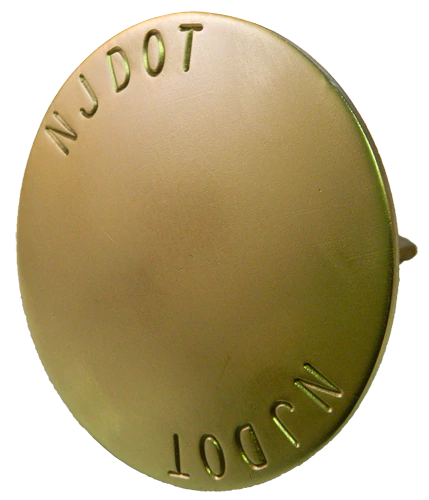 Brass Stamped 3-5/8" FLat Marker with 13/16" x 2.64" Stem