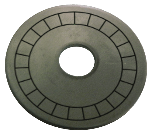 1 1/2" Stainless Steel Disc - Stamped Arc Text 1/16" Thick - Click Image to Close