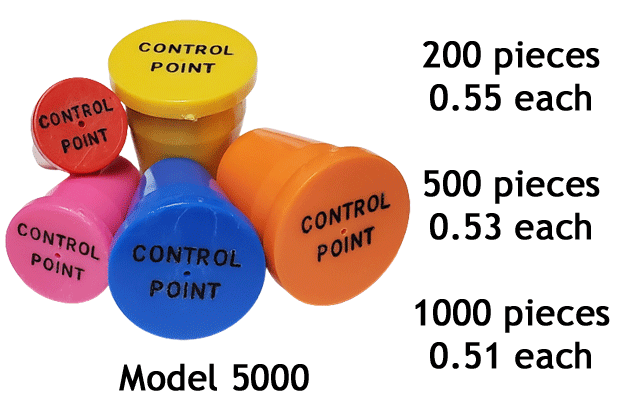 Permamark Plastic Rebar Cap #5 Rebar Black Lettering Model 5000