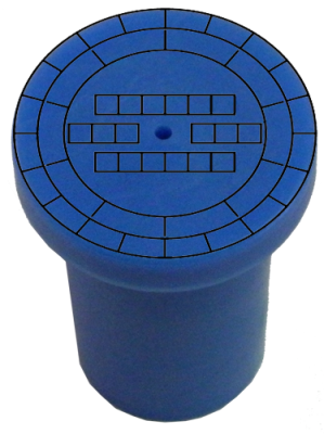 Laser Printed 3/8" Plastic Rebar Cap Black Stamping